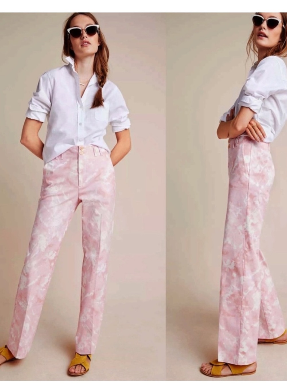 Anthropologie Jamie Trouser Pink hight Rise Pants Size: 6
